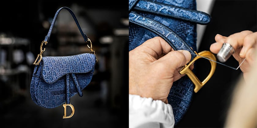 Christian Dior Denim Saddle Bag PHW  LuxuryPromise